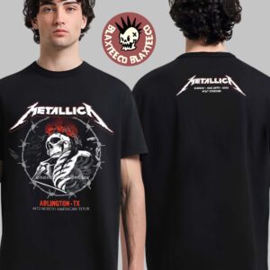 Metallica M72 Arlington Texas Night 2 Merch Tee M72 North American Tour On August 20 2023 The Skeleton Art Two Sides Unisex T-Shirt