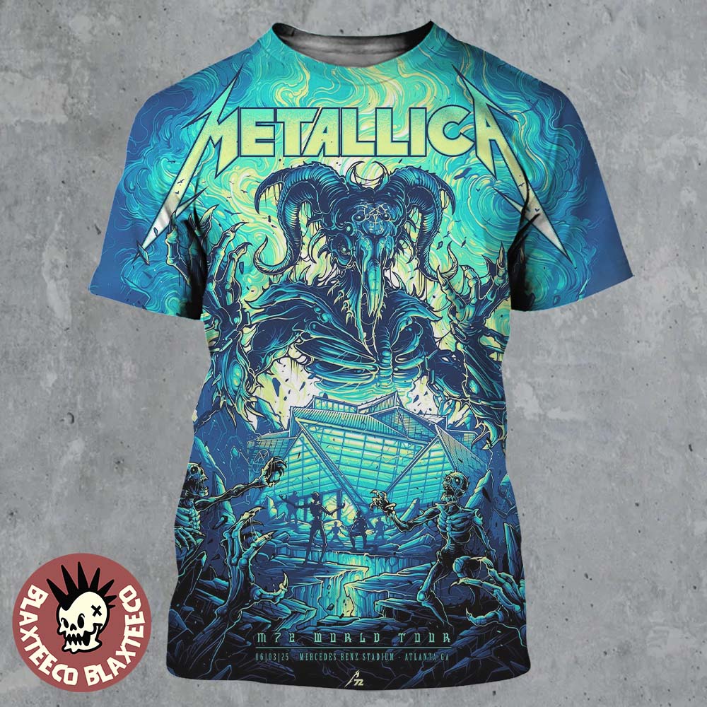 Metallica M72 Atlanta 2025 Pop Up Shop Poster In Atlanta Georgia At Mercedes Benz Stadium On June 3 2025 All Over Print Shirt Metallica M72 Atlanta 2025 Pop Up Shop Poster In Atlanta Georgia At Mercedes Benz Stadium On June 3 2025 All Over Print Shirt