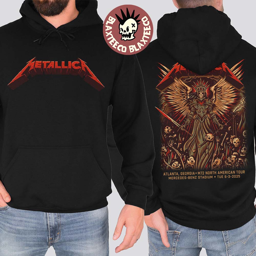 Metallica M72 Atlanta 2025 Venue Hoodie In Atlanta Georgia At Mercedes Benz Stadium On June 3 2025 Two Sided Hoodie Metallica M72 Atlanta 2025 Venue Hoodie In Atlanta Georgia At Mercedes Benz Stadium On June 3 2025 Two Sided Hoodie