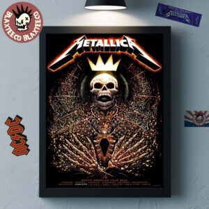 Metallica M72 Charlotte 2025 Pop Up Shop Poster For Charlotte North Carolina At Bank of America Stadium On May 31 2025 Skeleton King Art Home Decor Poster Canvas