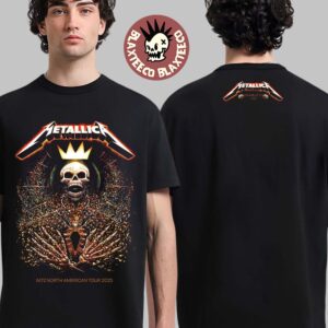 Metallica M72 Charlotte 2025 Pop Up Shop Tee For Charlotte North Carolina At Bank of America Stadium On May 31 2025 Skeleton King Art Two Sided Unisex T-Shirt