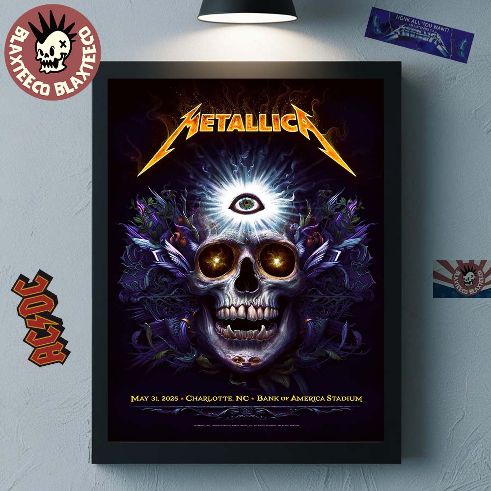 Metallica M72 Charlotte 2025 Venue Poster In Charlotte North Carolina At Bank Of America Stadium On May 31 2025 Home Decor Poster Canvas Metallica M72 Charlotte 2025 Venue Poster In Charlotte North Carolina At Bank Of America Stadium On May 31 2025 Home Decor Poster Canvas