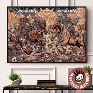Metallica M72 Denver 2025 Night 1 And 2 Venue Combined Poster In Denver Colorado At Empower Field at Mile High On June 27 And 29 2025 Landscape Poster Canvas