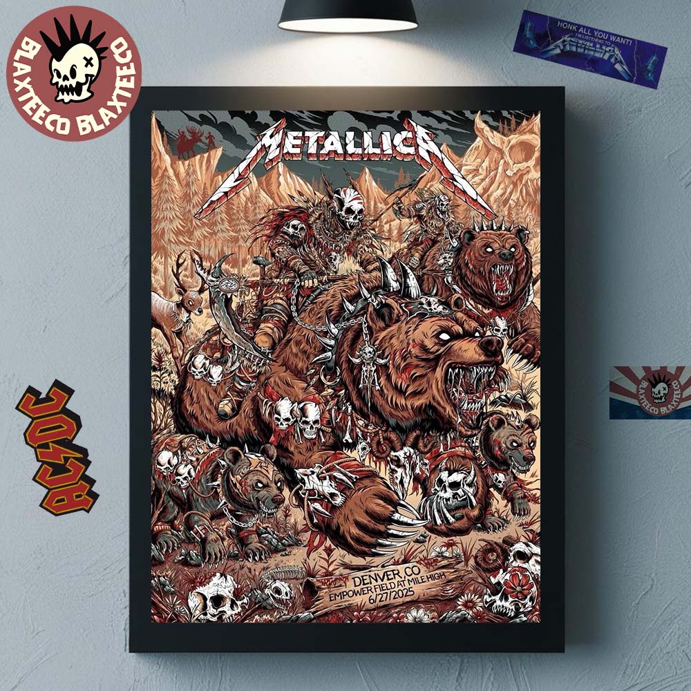 Metallica M72 Denver 2025 Night 1 Venue Poster In Denver Colorado At Empower Field at Mile High On June 27 2025 Home Decor Poster Canvas