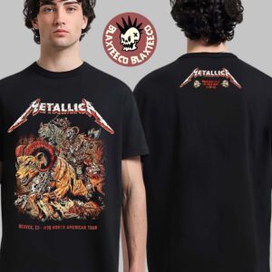Metallica M72 Denver 2025 Night 2 Venue Merch Tee In Denver Colorado At Empower Field at Mile High On June 29 2025 Two Sided T-Shirt