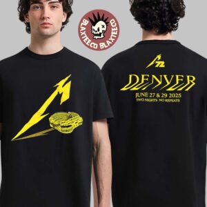 Metallica M72 Denver 2025 Stadium M Logo Venue Tee In Denver Colorado At Mile High Stadium On June 27 And 29 2025 Two Nights No Repeats Two Sided T-Shirt