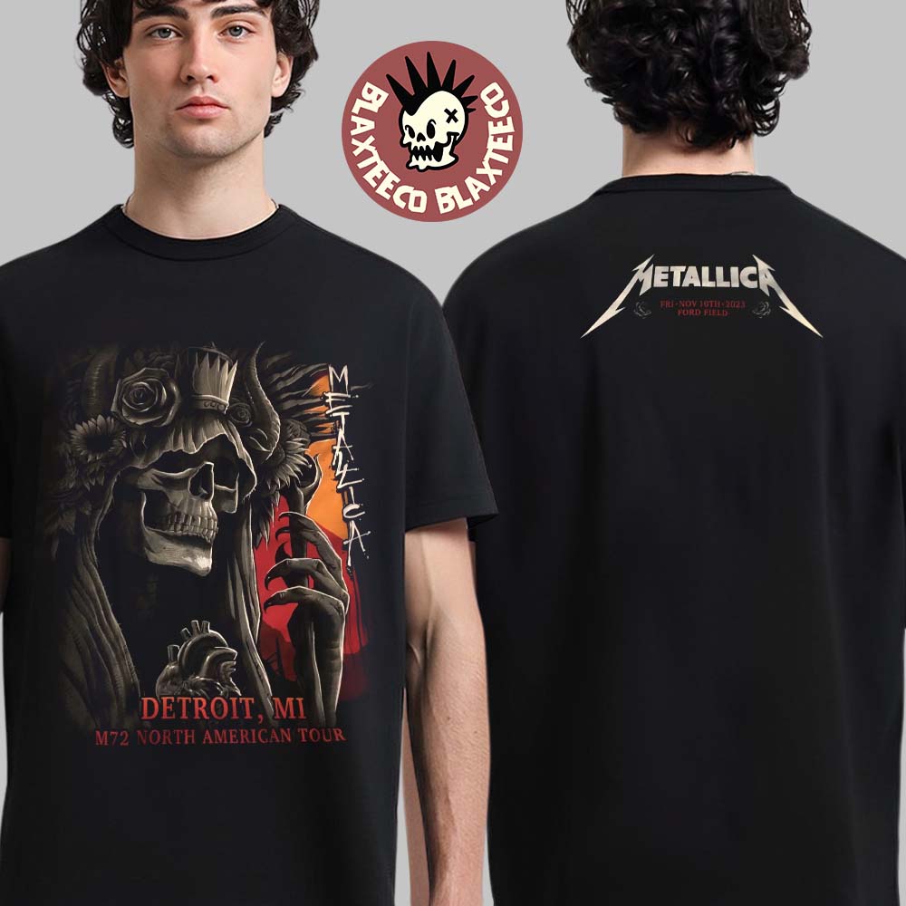 Metallica M72 Detroit Michigan Night 1 Merch Tee At Ford Field M72 North American Tour On November 10 2023 Two Sides Unisex T-Shirt