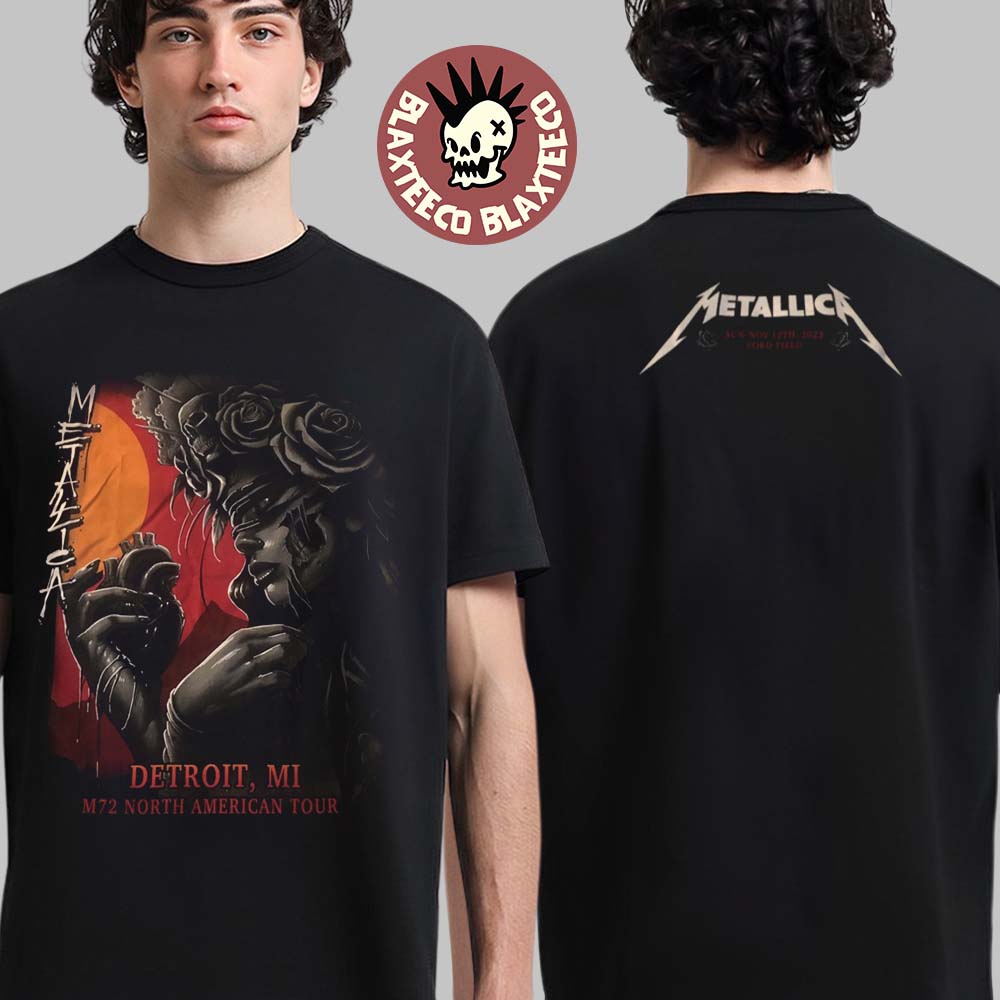 Metallica M72 Detroit Michigan Night 2 Merch Tee At Ford Field M72 North American Tour On November 12 2023 Two Sides Unisex T-Shirt