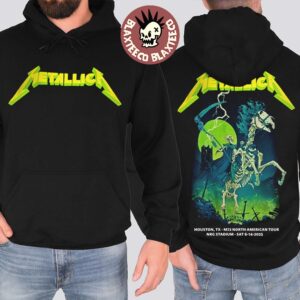 Metallica M72 Houston 2025 Venue Hoodie In Texas At NRG Stadium On June 14 2025 Skeleton Reaper Art Two Sided Hoodie