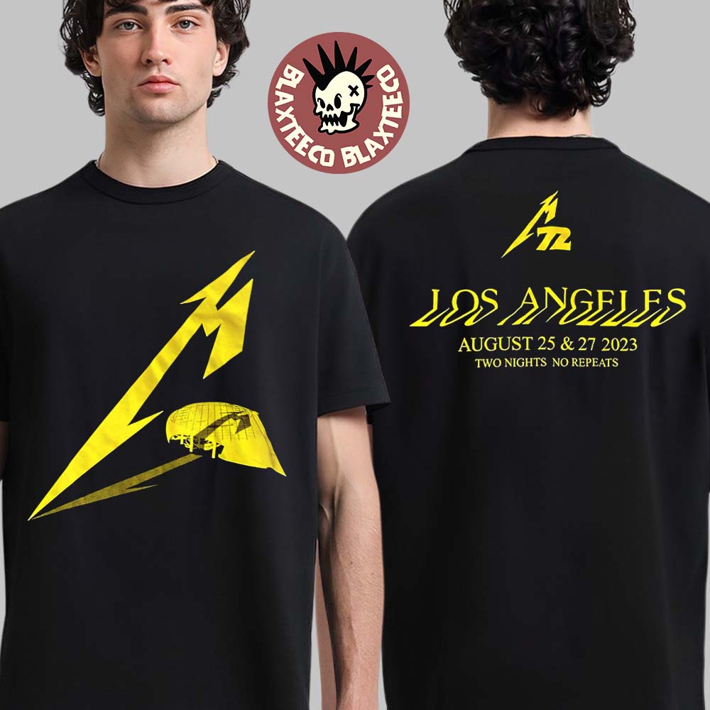 Metallica M72 Los Angeles SoFi Stadium Version On August 25 27 2023 Two Nights No Repeats Two Sides Unisex T-Shirt Metallica M72 Los Angeles SoFi Stadium Version On August 25 27 2023 Two Nights No Repeats Two Sides Unisex T-Shirt