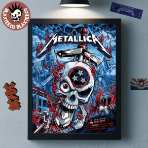 Metallica M72 Nashville Exclusive Pop Up Shop Poster At Nissan Stadium Tennessee May 1 And 3 2025 Skull And The Sword Artwork Home Decor Poster Canvas