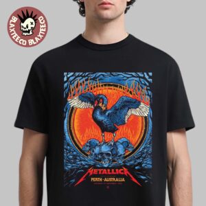 Metallica M72 Perth Australia 2025 Venue Poster At Optus Stadium On 1 November 2025 Black Swan And Skulls Art Essentials T-Shirt