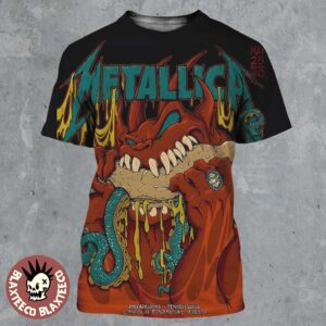Metallica M72 Philly 2025 Night 2 Venue Poster In Philadelphia Pennsylvania At Lincoln Financial Field On May 25 2025 Red Demon Art All Over Print Shirt