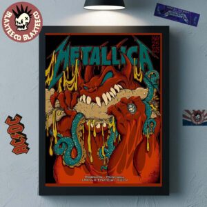 Metallica M72 Philly 2025 Night 2 Venue Poster In Philadelphia Pennsylvania At Lincoln Financial Field On May 25 2025 Red Demon Art Home Decor Poster Canvas
