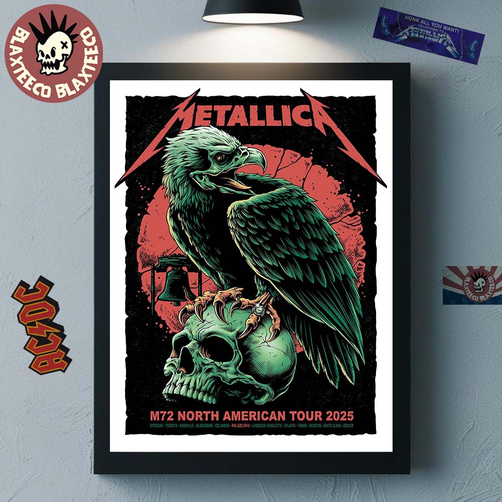Metallica M72 Philly 2025 Pop Up Shop Poster In Philadelphia Pennsylvania At United States Lincoln Financial Field On May 23 And 25 2025 Eagle Art Decor Poster Canvas
