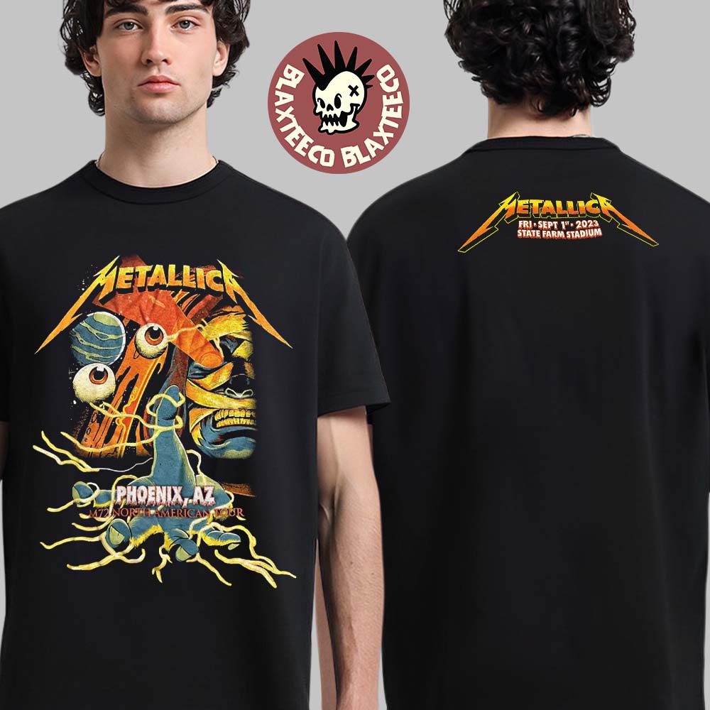 Metallica M72 Phoenix AZ Night 1 Merch Tee At State Farm Stadium M72 North American Tour On September 1 2023 Two Sides Unisex T-Shirt