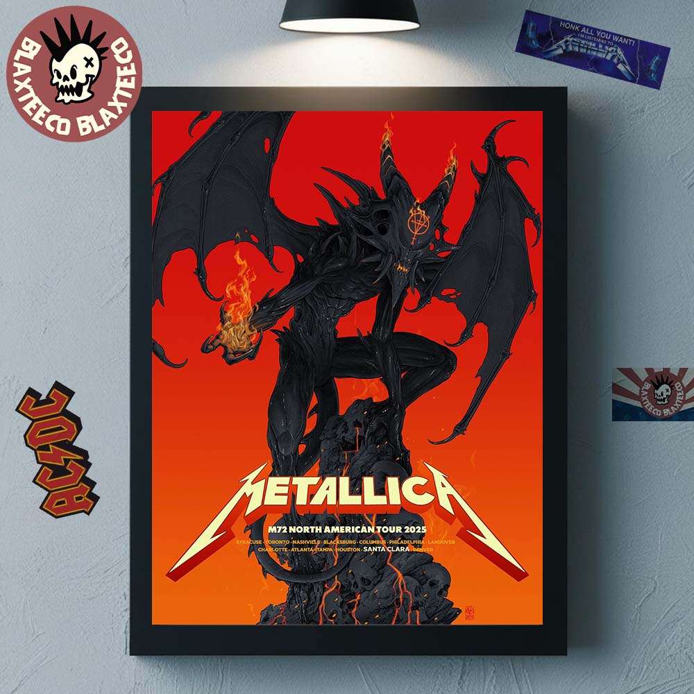 Metallica M72 Santa Clara 2025 Pop Up Shop Poster In Santa Clara California At Levi's Stadium On June 20 And 22 2025 Home Decor Poster Canvas