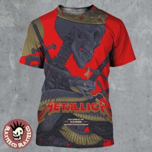 Metallica M72 Sonic Temple 2025 Night 2 Venue Poster In Columbus Ohio At Historic Crew Stadium On May 11 2025 All Over Print Shirt