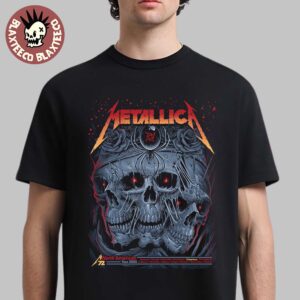 Metallica M72 Sonic Temple 2025 Pop Up Shop Poster In Columbus Ohio At Historic Crew Stadium May 9 And 11 2025 Maxx 242 And Kathleen Goff’s T-Shirt