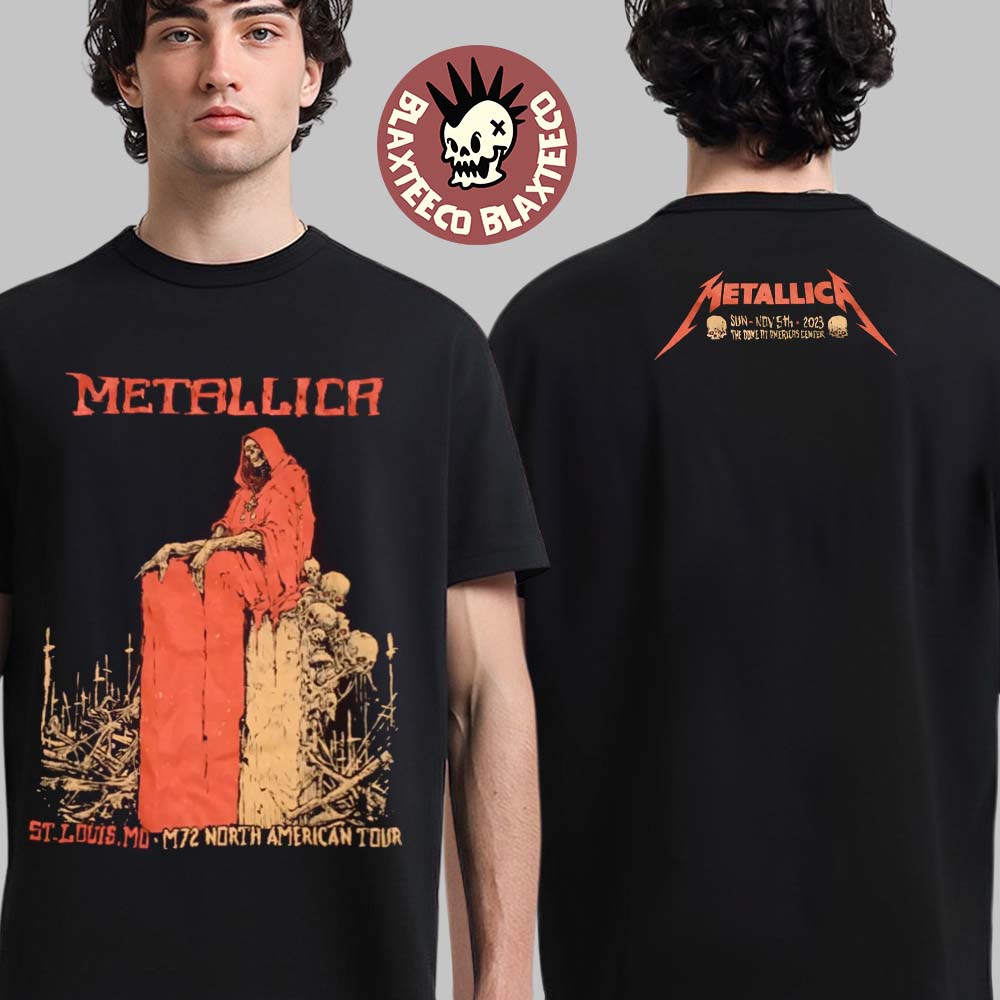 Metallica M72 St Louis MO Night 2 Merch Tee M72 North American Tour On November 5 2023 Two Sides Unisex T-Shirt