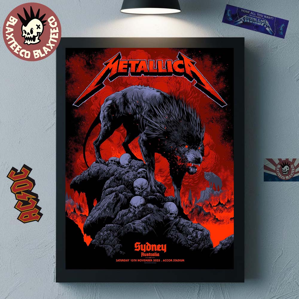 Metallica M72 Sydney Australia 2025 Pop Up Shop Poster By Ken Taylor At Accor Stadium On 15 November 2025 The Wolf Art Home Decor Poster Canvas Metallica M72 Sydney Australia 2025 Pop Up Shop Poster By Ken Taylor At Accor Stadium On 15 November 2025 The Wolf Art Home Decor Poster Canvas
