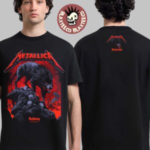 Metallica M72 Sydney Australia 2025 Pop Up Shop Tee By Ken Taylor At Accor Stadium On 15 November 2025 The Wolf Art Two Sided T-Shirt
