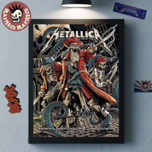 Metallica M72 Tampa 2025 Night 1 Venue Poster In Tampa Florida At Raymond James On June 6 2025 The Pirate Skeletons Art Home Decor Poster Canvas