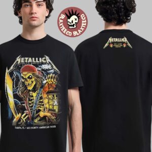 Metallica M72 Tampa 2025 Night 2 Venue Tee In Tampa Florida At Raymond James On June 8 2025 The Pirate Skeleton Art Two Sided Unisex T-Shirt