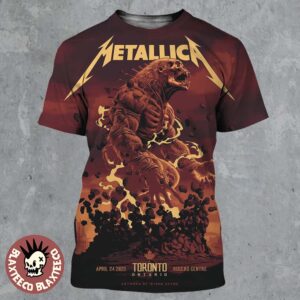 Metallica M72 Toronto Ontario Night 1 Poster At Rogers Centre Canada On April 24 2025 Met On Tour The Titan Artwork All Over Print Shirt