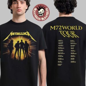 Metallica M72 World Tour 2025 Merch Tee Album Cover With Tour Dates Two Sided Unisex T-Shirt