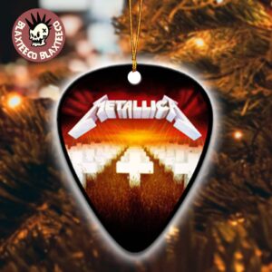 Metallica Master Of Puppets Album Cover Art Guitar Pick Shape Holiday Christmas Decorations Ornament