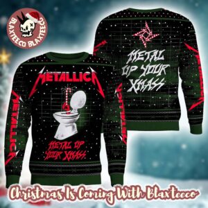 Metallica Metal Up Your Xmass Funny Toilet Candy Crane Ugly Christmas Sweater Holiday Gift