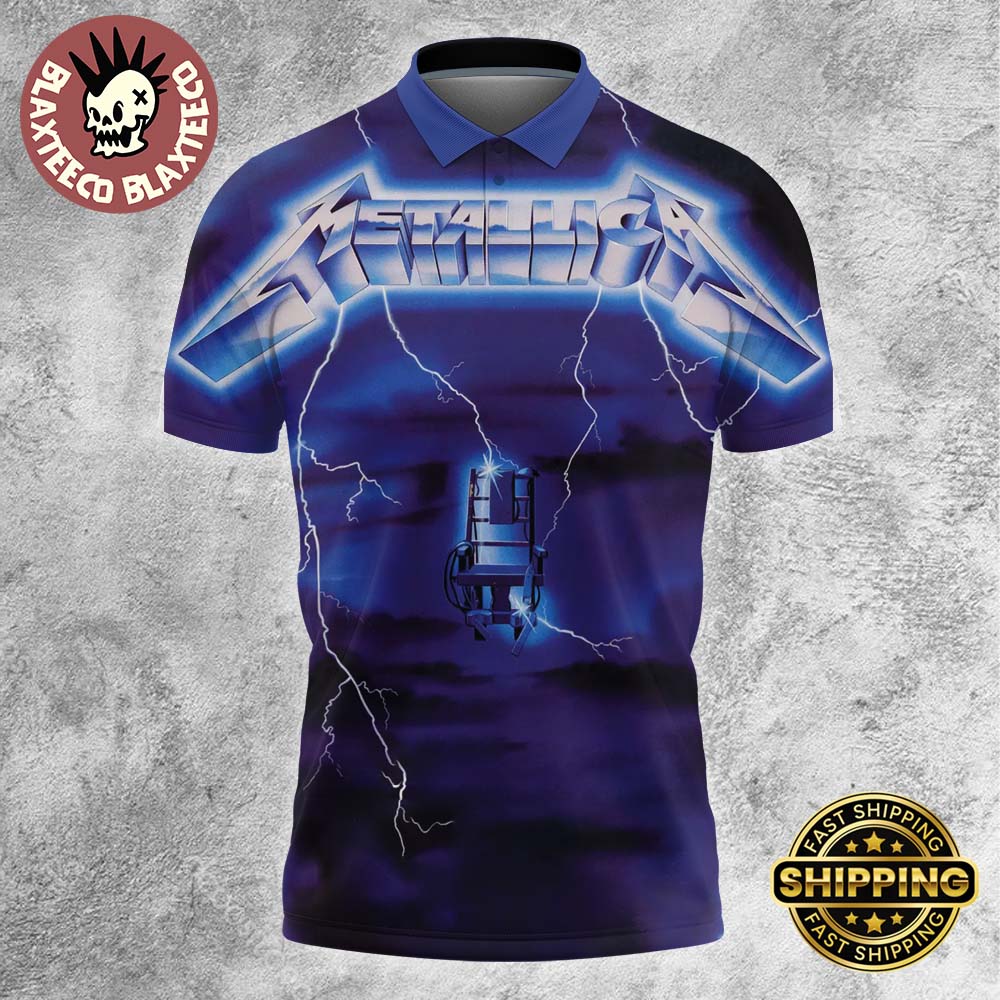Metallica Ride The Lightning Album Cover Art Polo Shirt Metallica Ride The Lightning Album Cover Art Polo Shirt