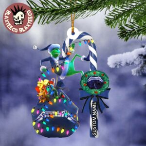 Metallica Ride The Lightning Santa Grinch Candy Crane Holiday Christmas Tree Decorations Ornament