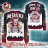 Metallica Snowflakes Reindeer Pattern Black And Blue Vintage Knitted Ugly Christmas Sweater Metallica Snowflakes Reindeer Pattern Black And Blue Vintage Knitted Ugly Christmas Sweater
