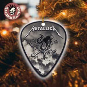 Metallica Skull Guitar Pick Shape Holiday Christmas Decorations Ornament