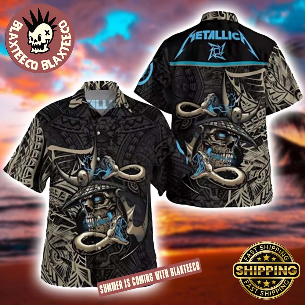 Metallica Skull Samurai Warrior 2025 Summer Hawaiian Shirt Metallica Skull Samurai Warrior 2025 Summer Hawaiian Shirt