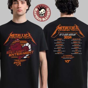 Metallica Virginia Tech Exit Light Enter Night 2025 Off To Never Neverland 2024 ACC Championship Bank Of America Stadium In Charlotte NC On Dec 7 Two Sided Print T-Shirt