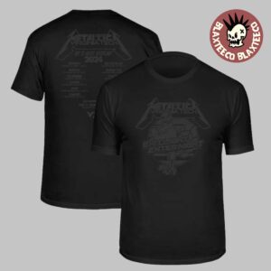 Metallica Virginia Tech Off To Never Neverland 2024 Tour Dates ACC Championship Bank Of America Stadium In Charlotte NC On Dec 7 Two Sided T-Shirt