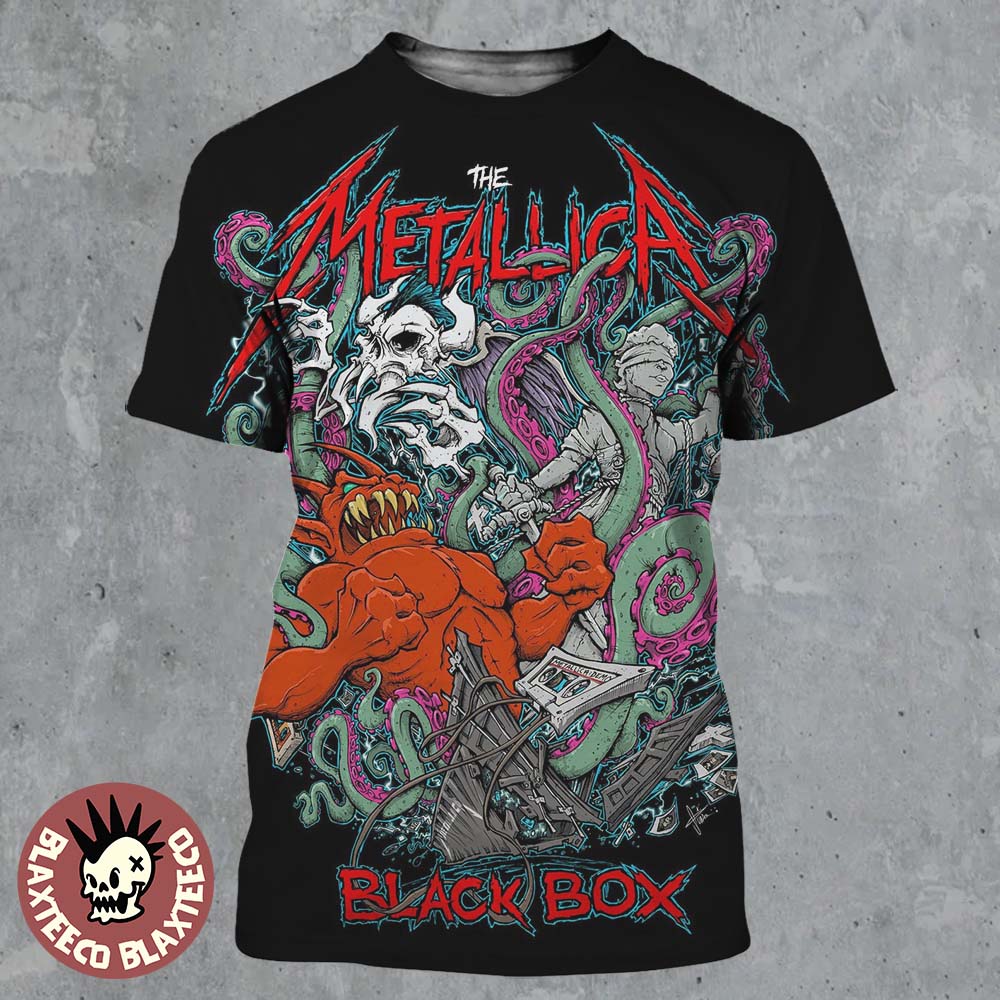 Metallica X Squindo Explosive Black Box Eruption Inspired Poster All Over Print Shirt Metallica X Squindo Explosive Black Box Eruption Inspired Poster All Over Print Shirt