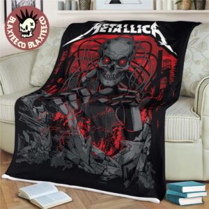 Metallica x The Terminator Art Gift For Fans Throw Fleece Blanket