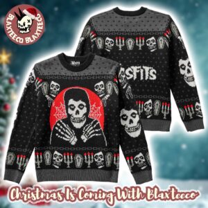 Misfits Crimson Ghost The Fiend Holiday 2025 Knitted Ugly Christmas Sweater