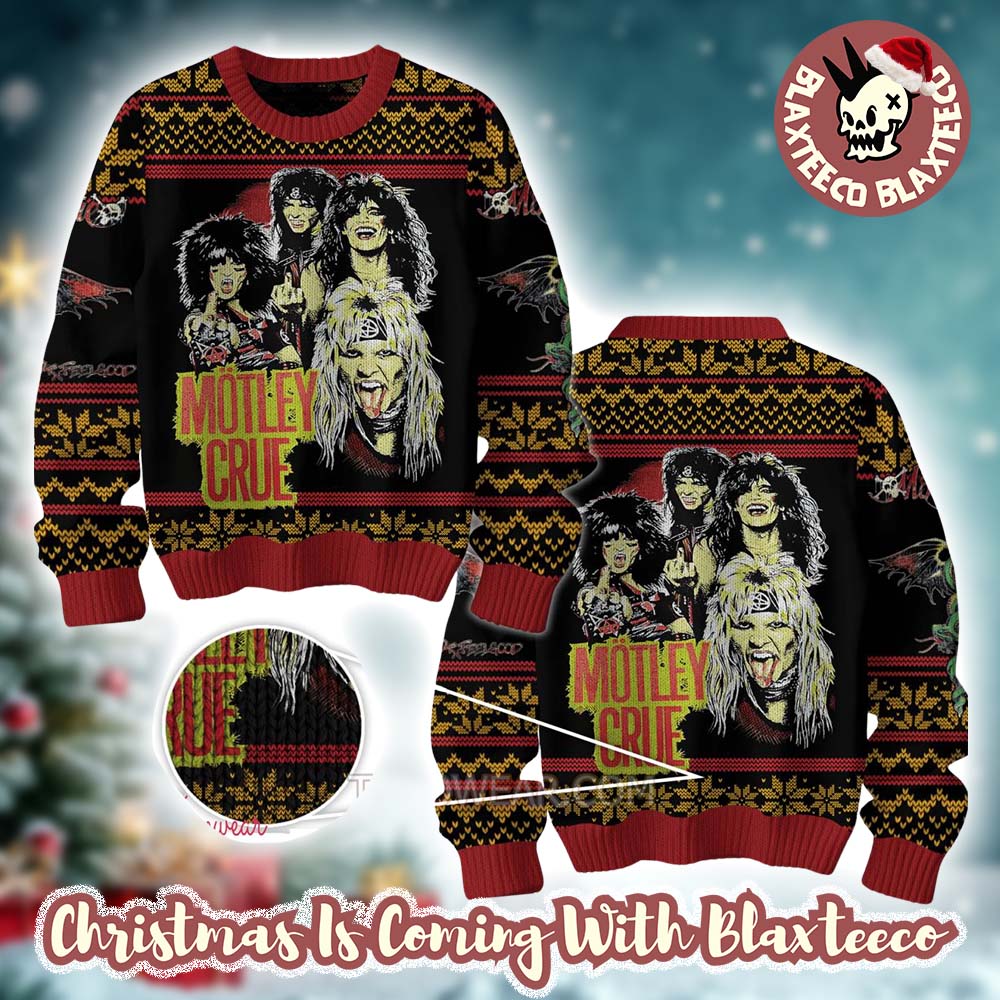 Motley Crue Band 2025 Ugly Christmas Sweater
