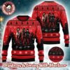 Motley Crue Band Shout At Devil Band Art Knitted Black And Red Ugly Christmas Sweater