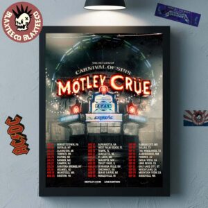 Motley Crue The Return Of Carnival Of Sins 2026 North American Tour Schedule Dates Home Decor Poster Canvas