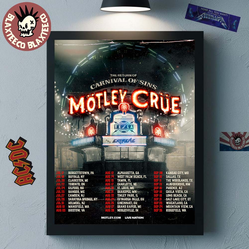 Motley Crue The Return Of Carnival Of Sins 2026 North American Tour Schedule Dates Home Decor Poster Canvas Motley Crue The Return Of Carnival Of Sins 2026 North American Tour Schedule Dates Home Decor Poster Canvas