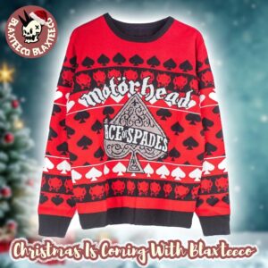 Motorhead Ace Of Spaces Red Ugly Christmas Sweater