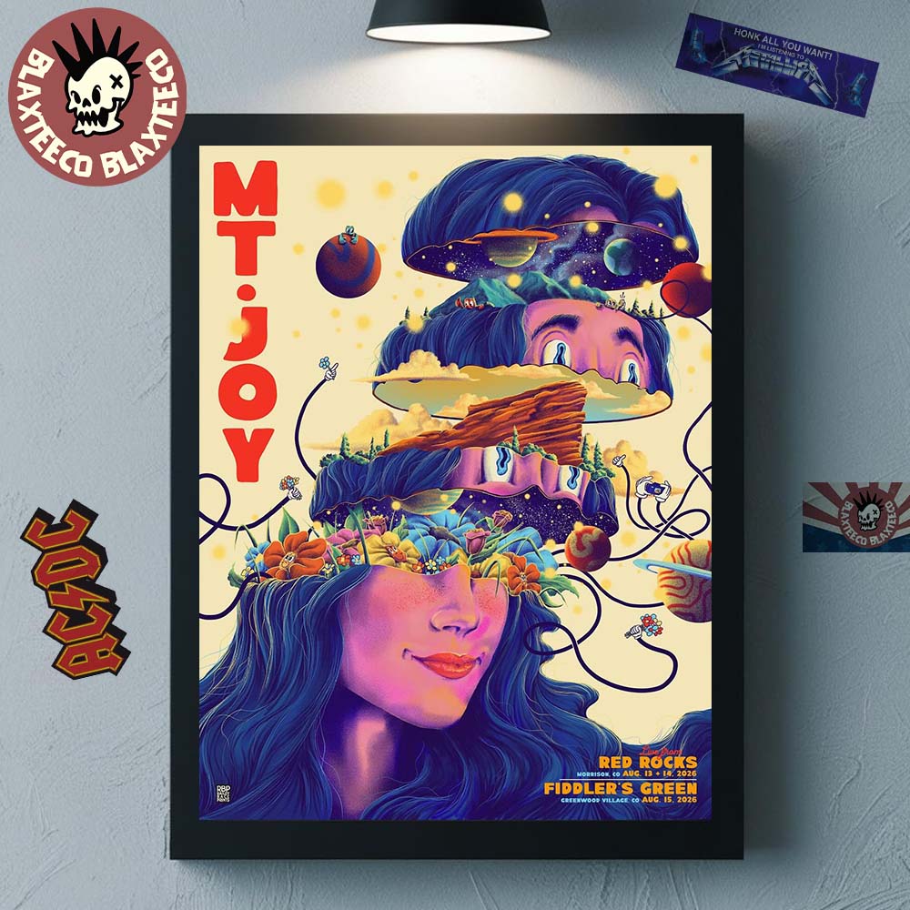 Mt Joy Colorado 2026 Shows Poster Live From Red Rocks Morrison Colorado On August 13 14 And Fiddler’s Green Greenwood Village Colorado On August 15 2026 Decor Poster Canvas