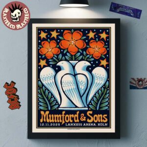 Mumford And Sons Cologne Germany 2025 Event Poster At Lanxess Arena On November 12 2025 Home Decor Poster Canvas