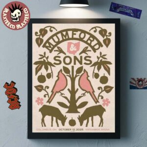Mumford And Sons Columbus Ohio 2025 Gig Poster At Nationwide Arena On October 12 2025 Home Decor Poster Canvas